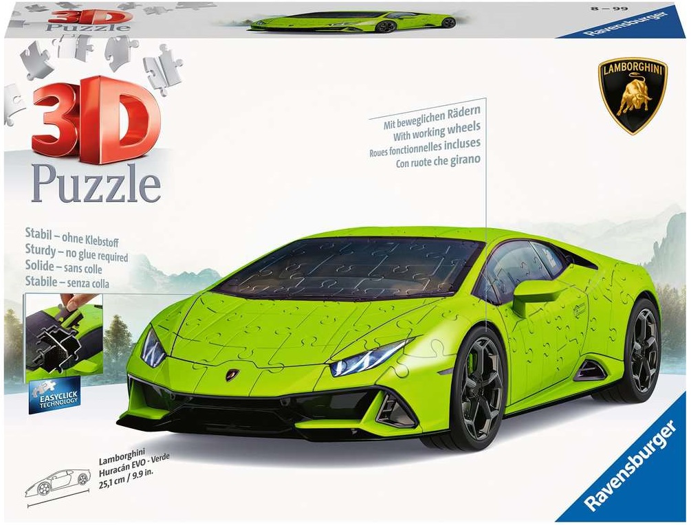 3D Пъзел Ravensburger от 108 части - Lamborghini Huracán EVO Verde