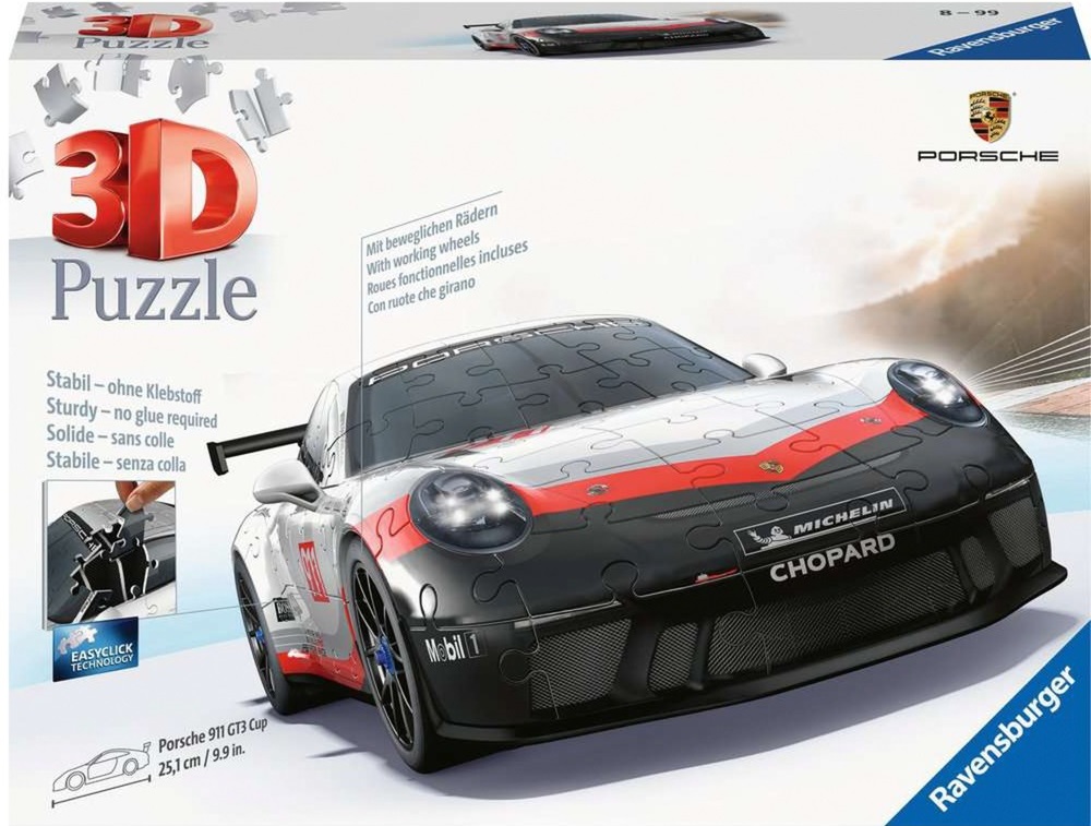 3D Пъзел Ravensburger от 108 части -  Porsche 911 GT3