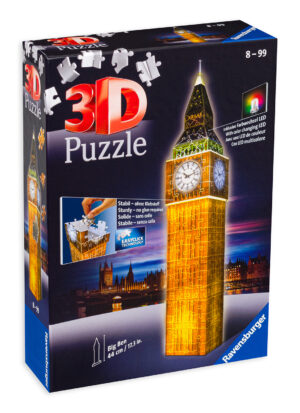 3D пъзел Ravensburger от 216 части - Биг Бен 3D със светлини