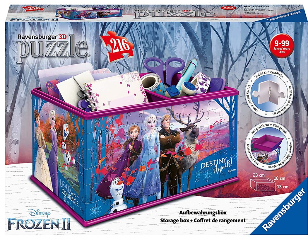 3D Пъзел Ravensburger от 216 части - Кутия за съхранение, Замръзналото кралство