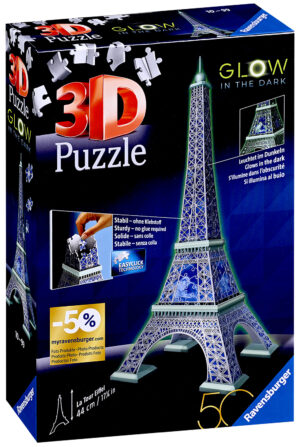 3D Пъзел Ravensburger от 216 части - Светеща в тъмното Айфелова кула