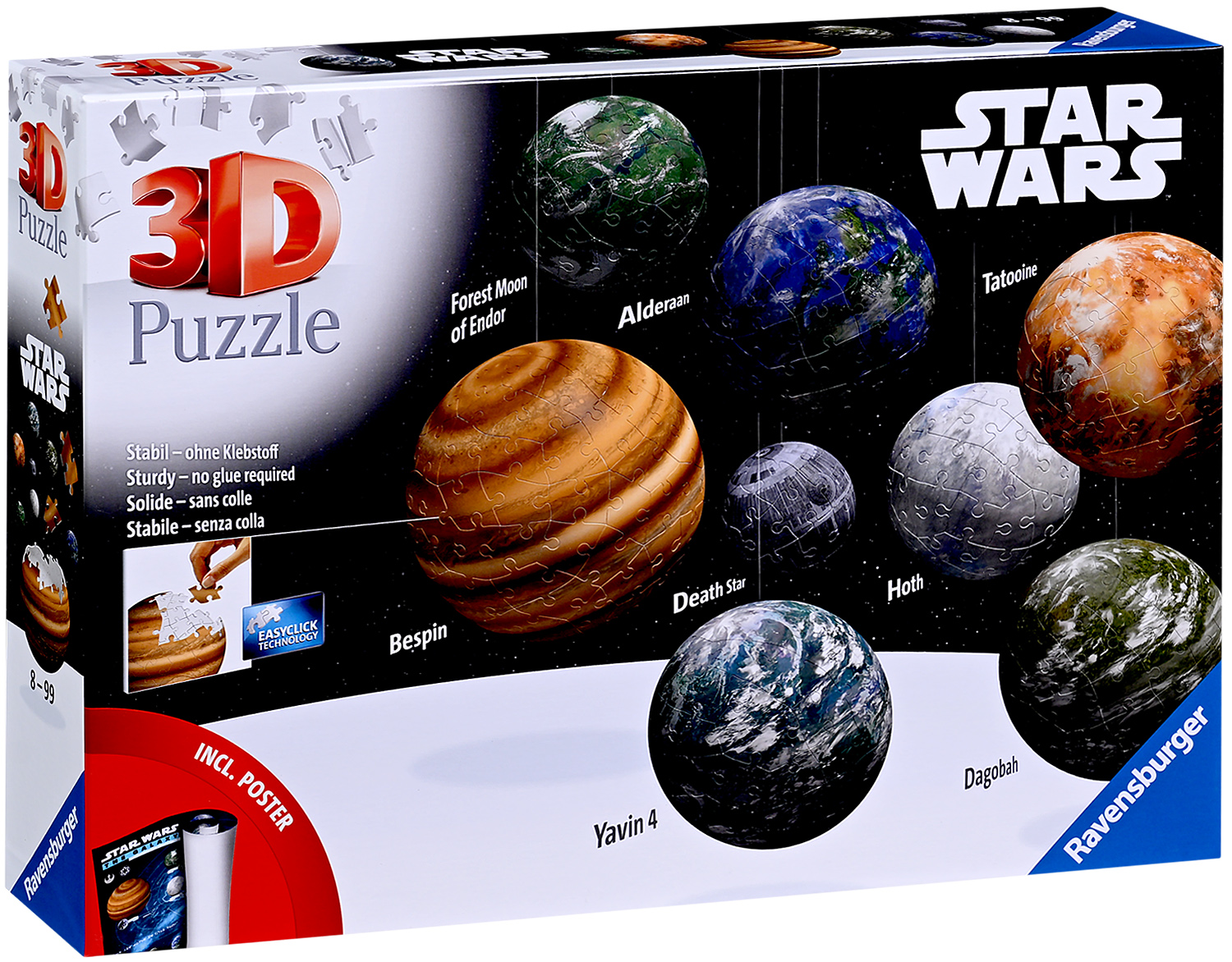 3D Пъзел Ravensburger от 531 части - Планетите от Междузвездни войни