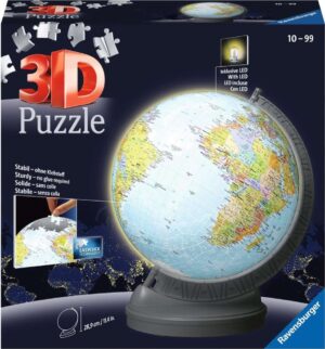 3D Пъзел Ravensburger от 540 части - Глобус със светлина
