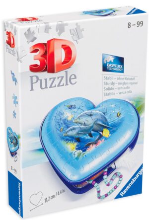 3D пъзел Ravensburger от 54 части - Кутия за бижута, сърце