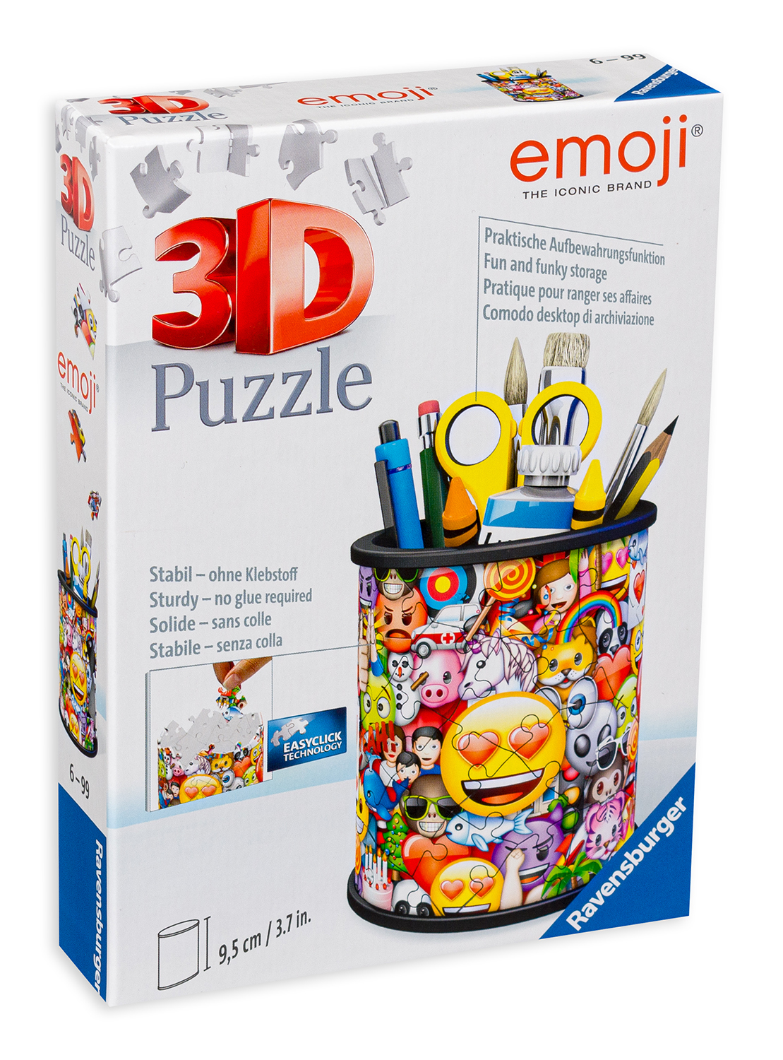 3D пъзел Ravensburger от 54 части - Моливник, Емоджи