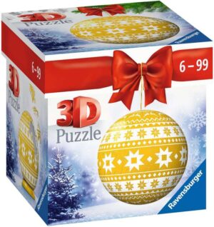 3D Пъзел Ravensburger от 54 части - Жълта коледна топка