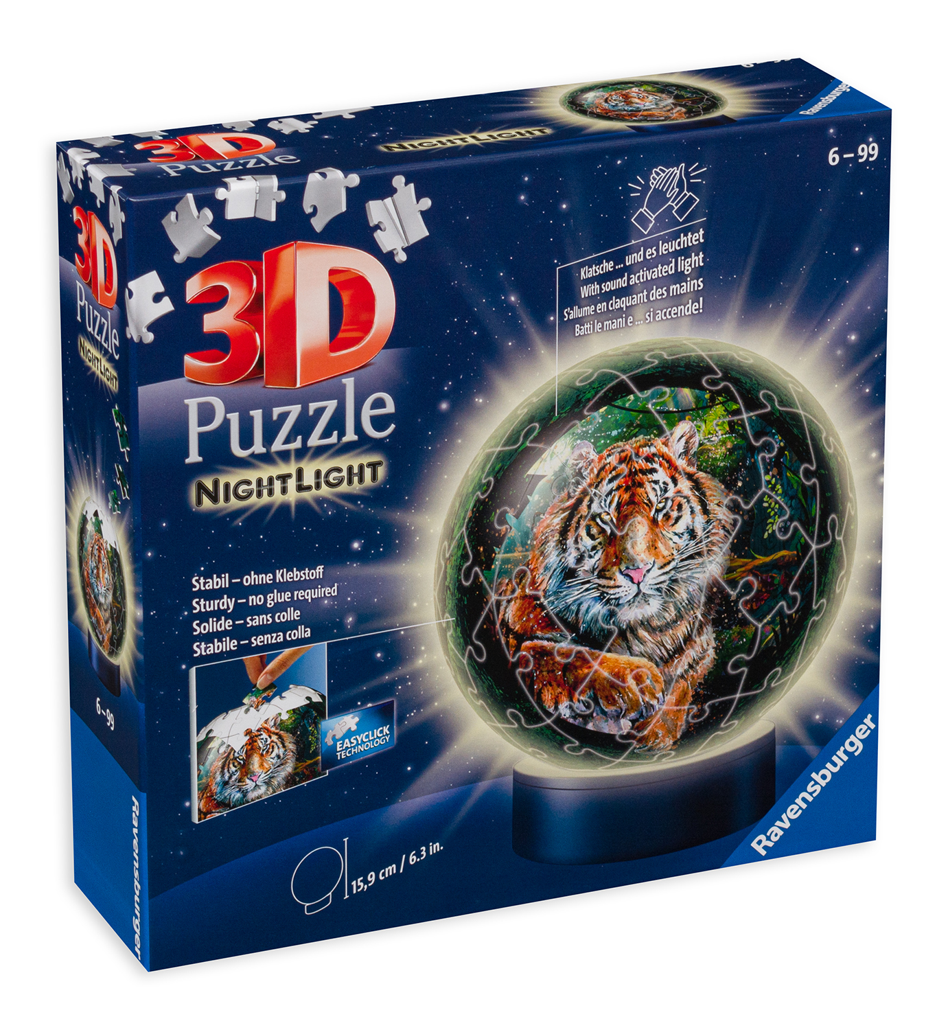 3D Пъзел Ravensburger от 72 части - Дива природа, светещ