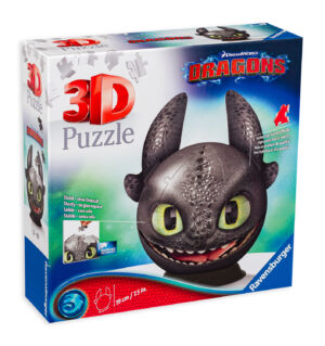 3D пъзел Ravensburger от 72 части - Как да си дресираш дракон 3, Беззъб