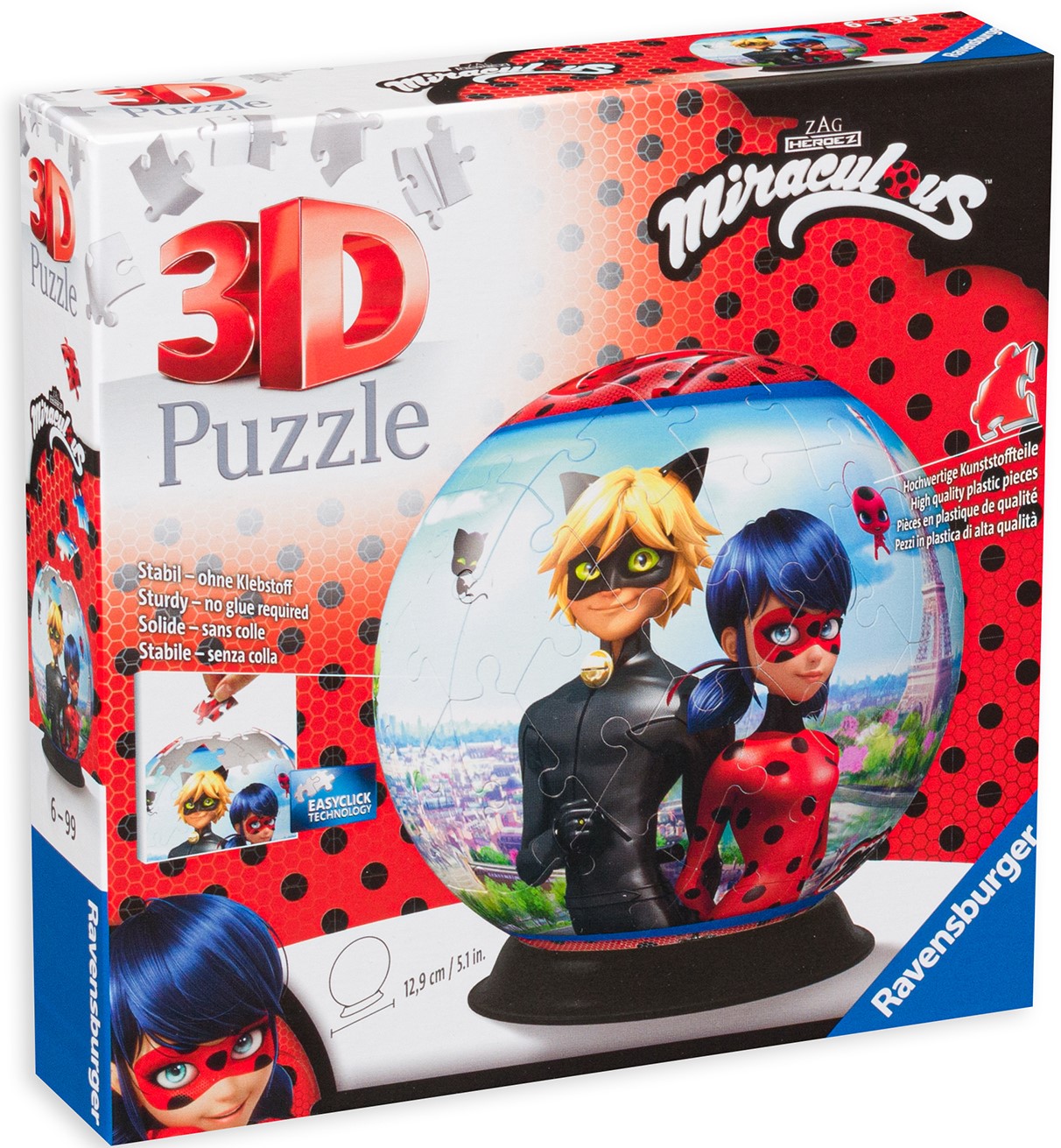 3D пъзел Ravensburger от 72 части - Калинката и черният котарак