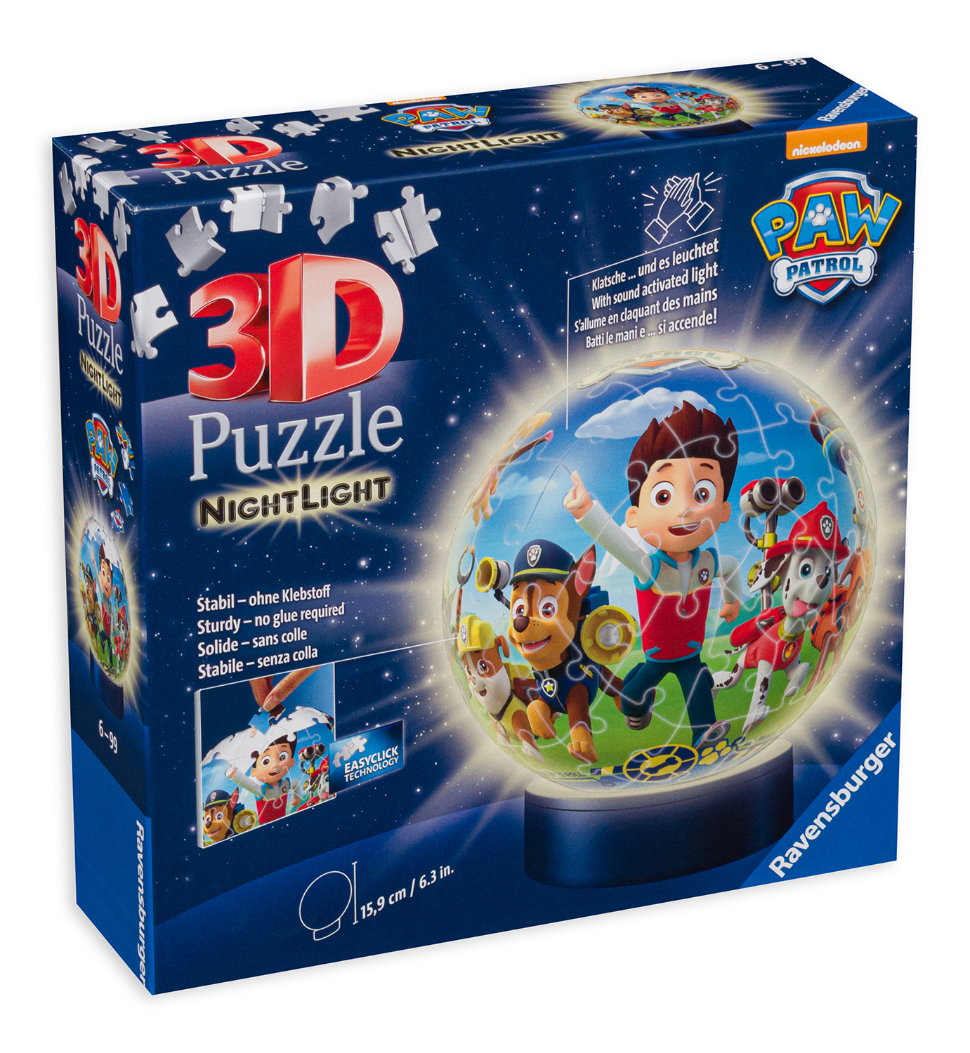 3D Пъзел Ravensburger от 72 части - Пес Патрул, светещ