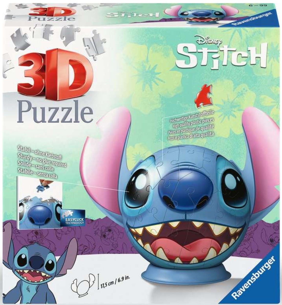 3D Пъзел Ravensburger от 72 части - Стич с уши