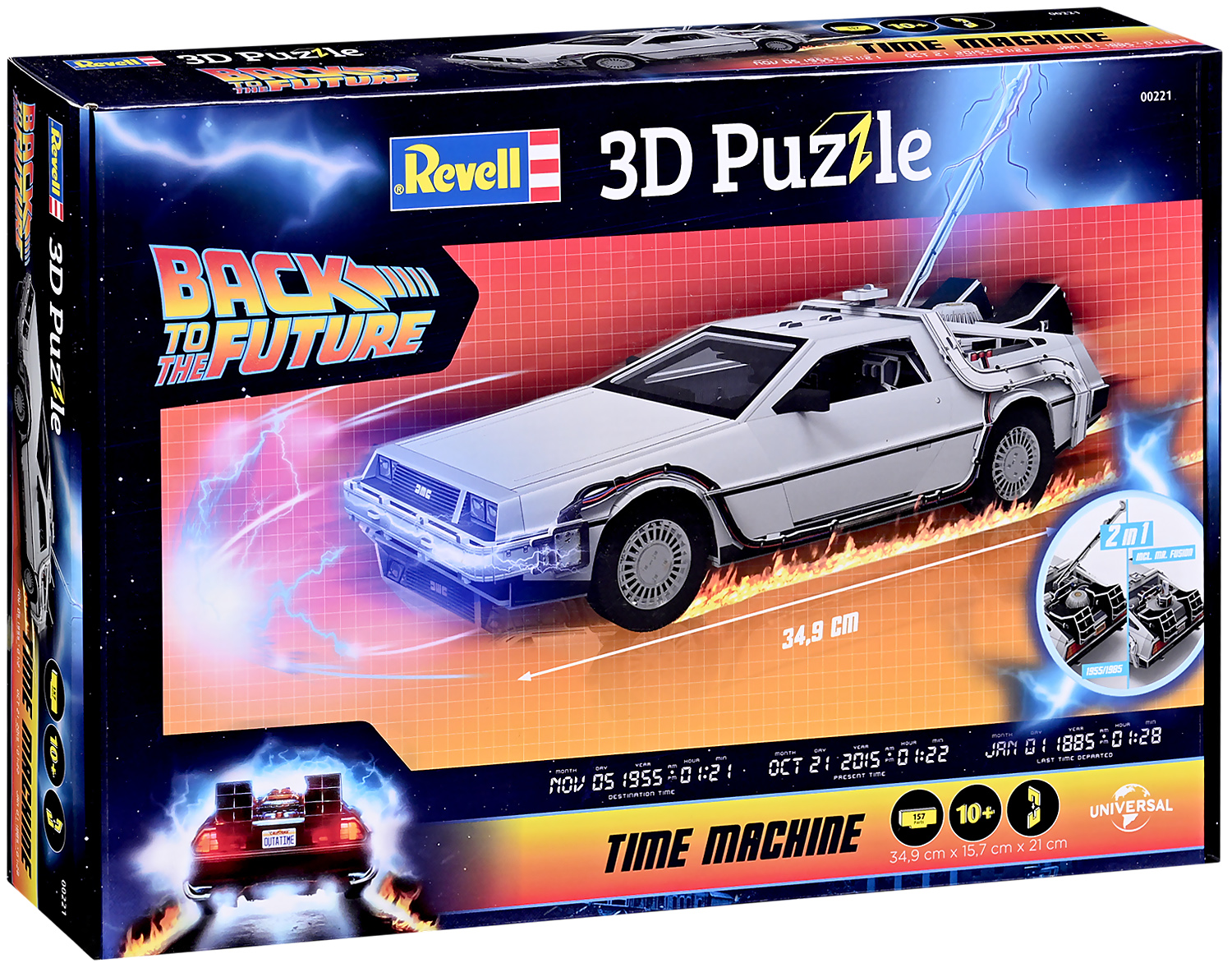 3D Пъзел Revell от 157 части - Машина на времето, Завръщане в бъдещето