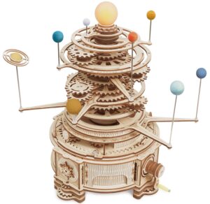 Дървен 3D пъзел Robo Time от 316 части - Механичен планетариум