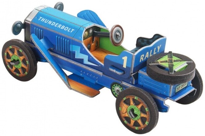 3D пъзел UMBUM от 32 части - Състезателна кола, синя