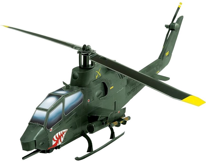 3D пъзел UMBUM от 43 части - Хеликоптер АН-1S Кобра, зелен