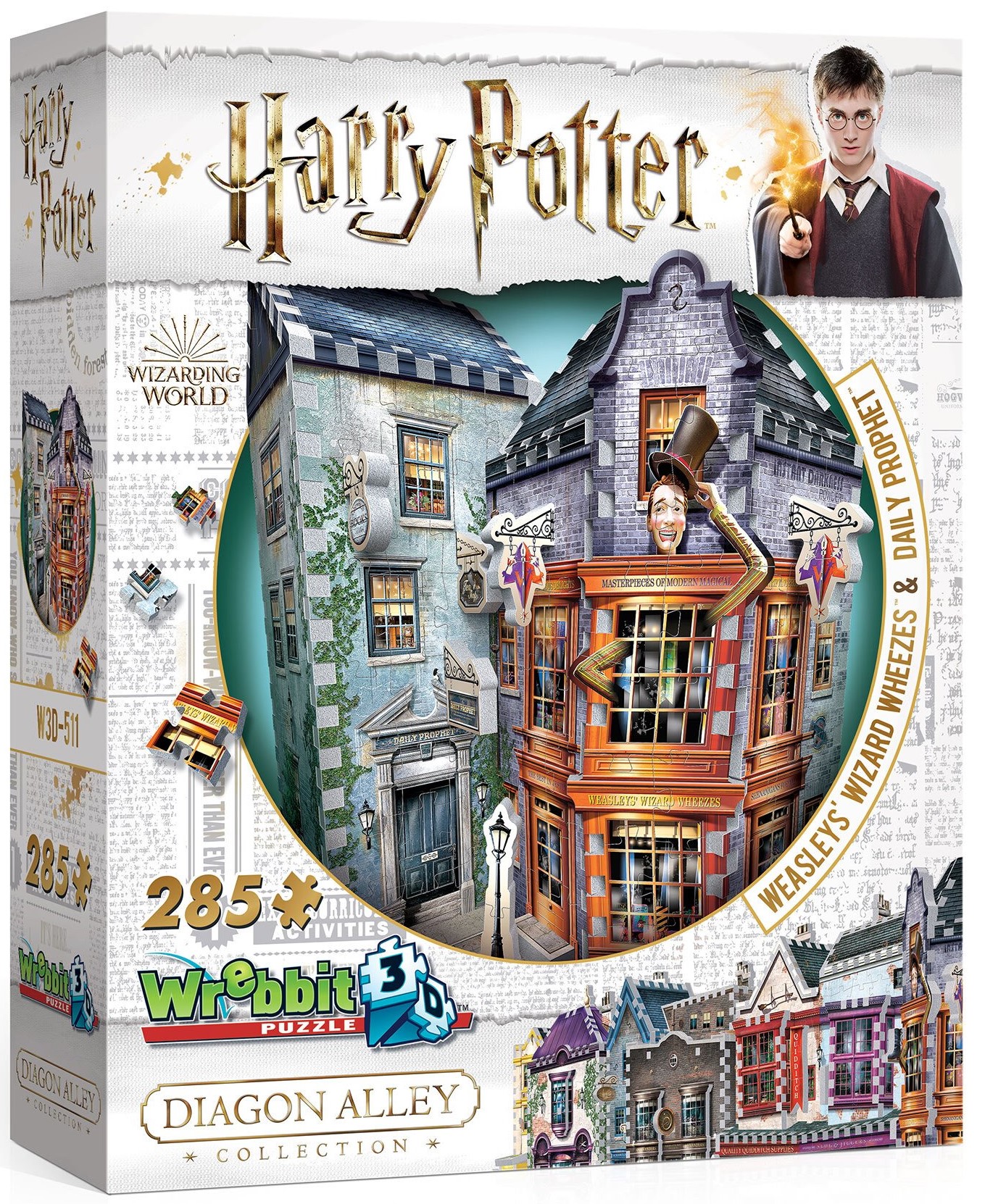3D пъзел Wrebbit от 285 части - Магазинът на Уизли и Пророчески вести