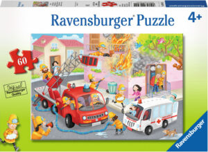 Пъзел Ravensburger от 60 части - Пожарна команда в действие