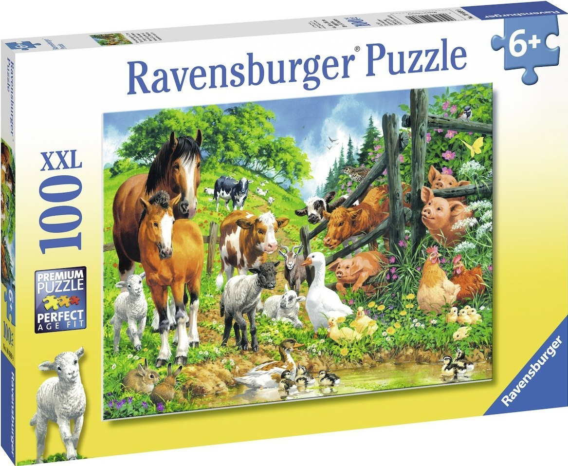 Пъзел Ravensburger от 100 XXL части - Приятели животни