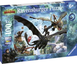 Пъзел Ravensburger от 100 XXL части - Тайнственият свят на драконите