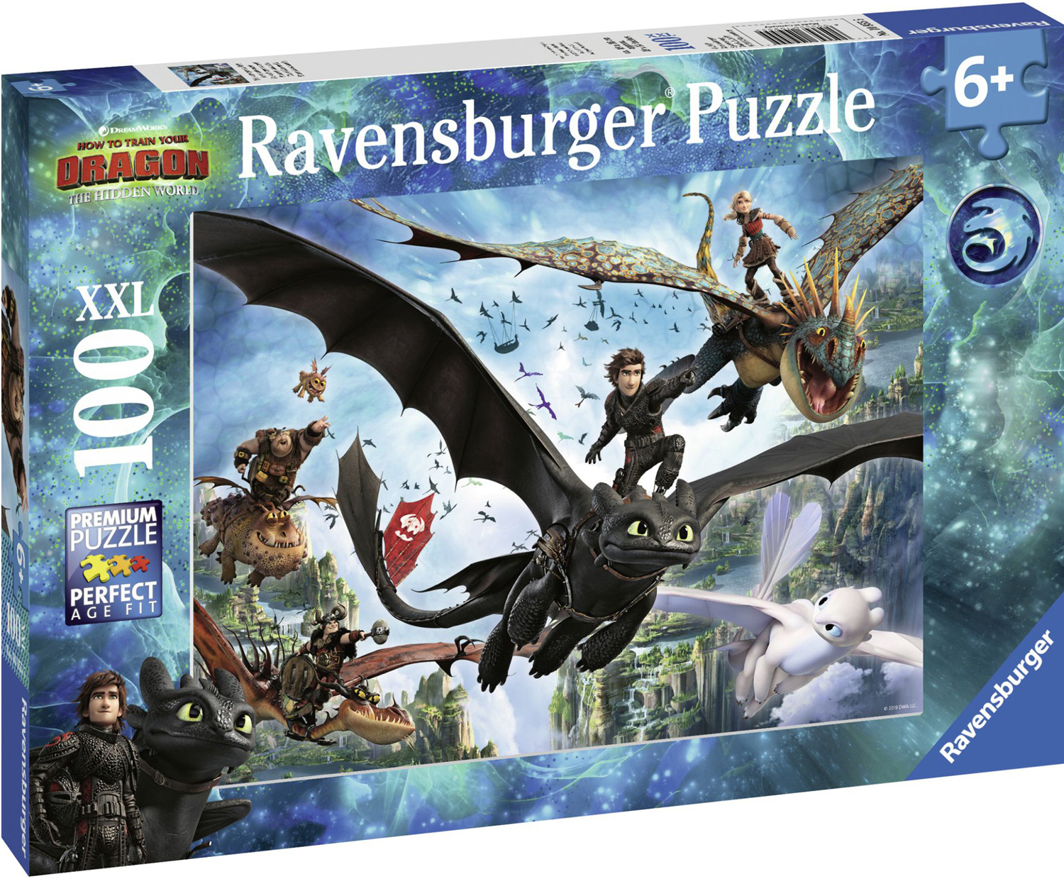 Пъзел Ravensburger от 100 XXL части - Тайнственият свят на драконите