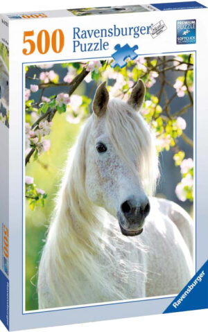 Пъзел Ravensburger от 500 части - Бял кон през пролетта
