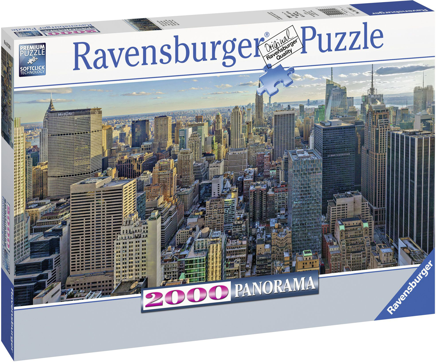 Панорамен пъзел Ravensburger от 2000 части - Гледка над Ню Йорк