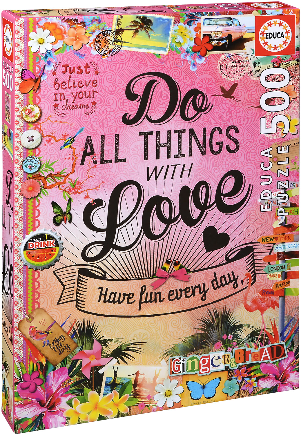 Пъзел Educa от 500 части - Прави всичко с любов