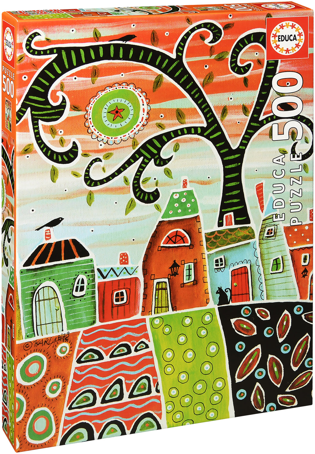 Пъзел Educa от 500 части - Бялата къща, Карла Джерард