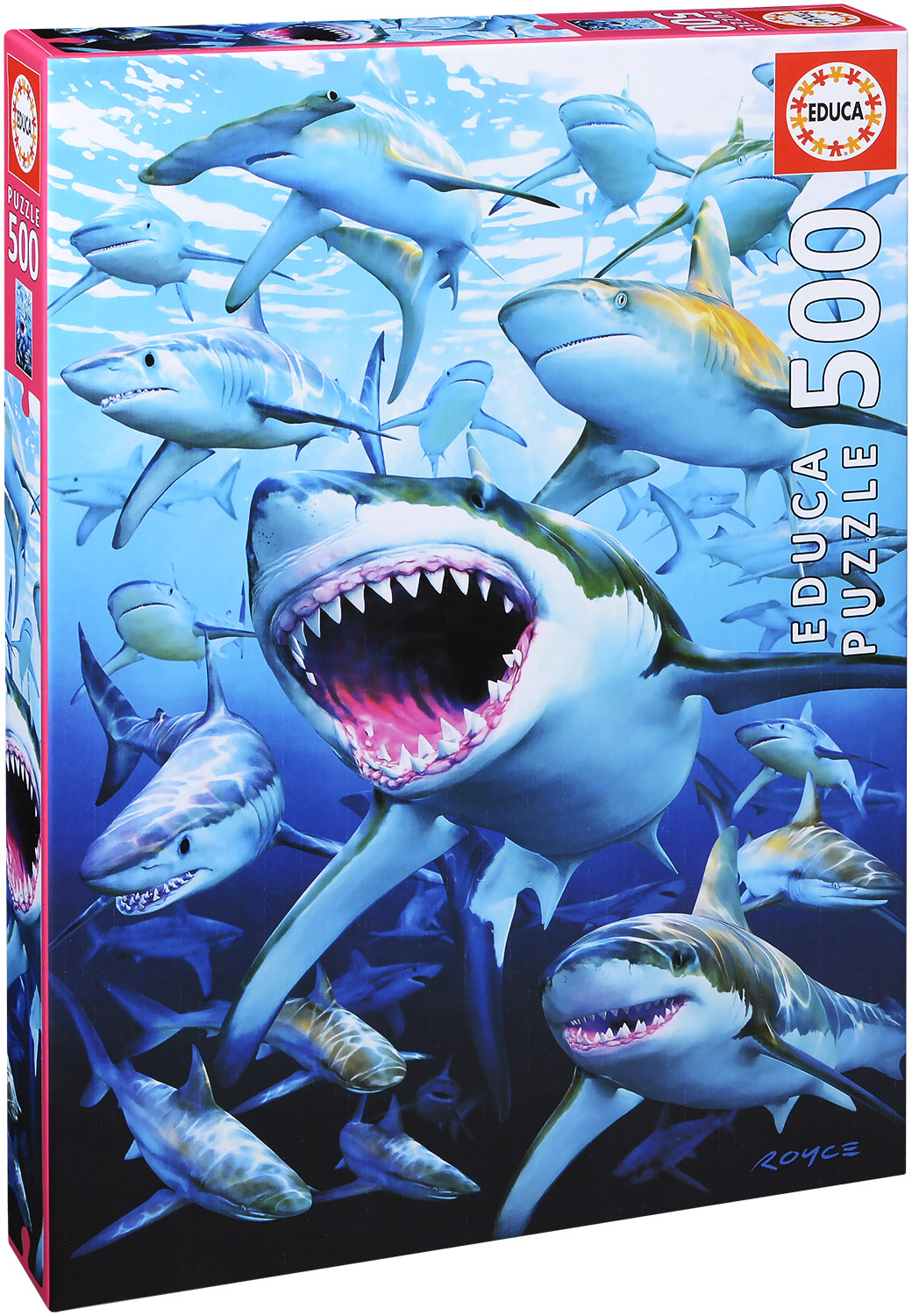 Пъзел Educa от 500 части - Царството на акулите, Ройс Б. МакКлър