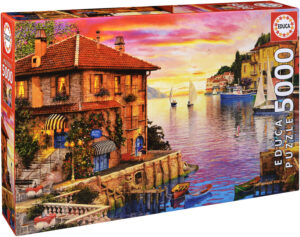 Пъзел Educa от 5000 части - Средиземноморско пристанище, Доминик Дейвисън