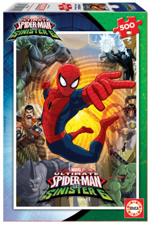 Пъзел Educa от 500 части - Спайдър-Мен срещу Коварната шесторка