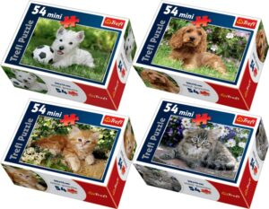 Мини пъзел Trefl от 54 части - Сладки животни, асортимент