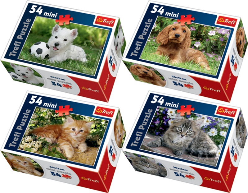 Мини пъзел Trefl от 54 части - Сладки животни, асортимент