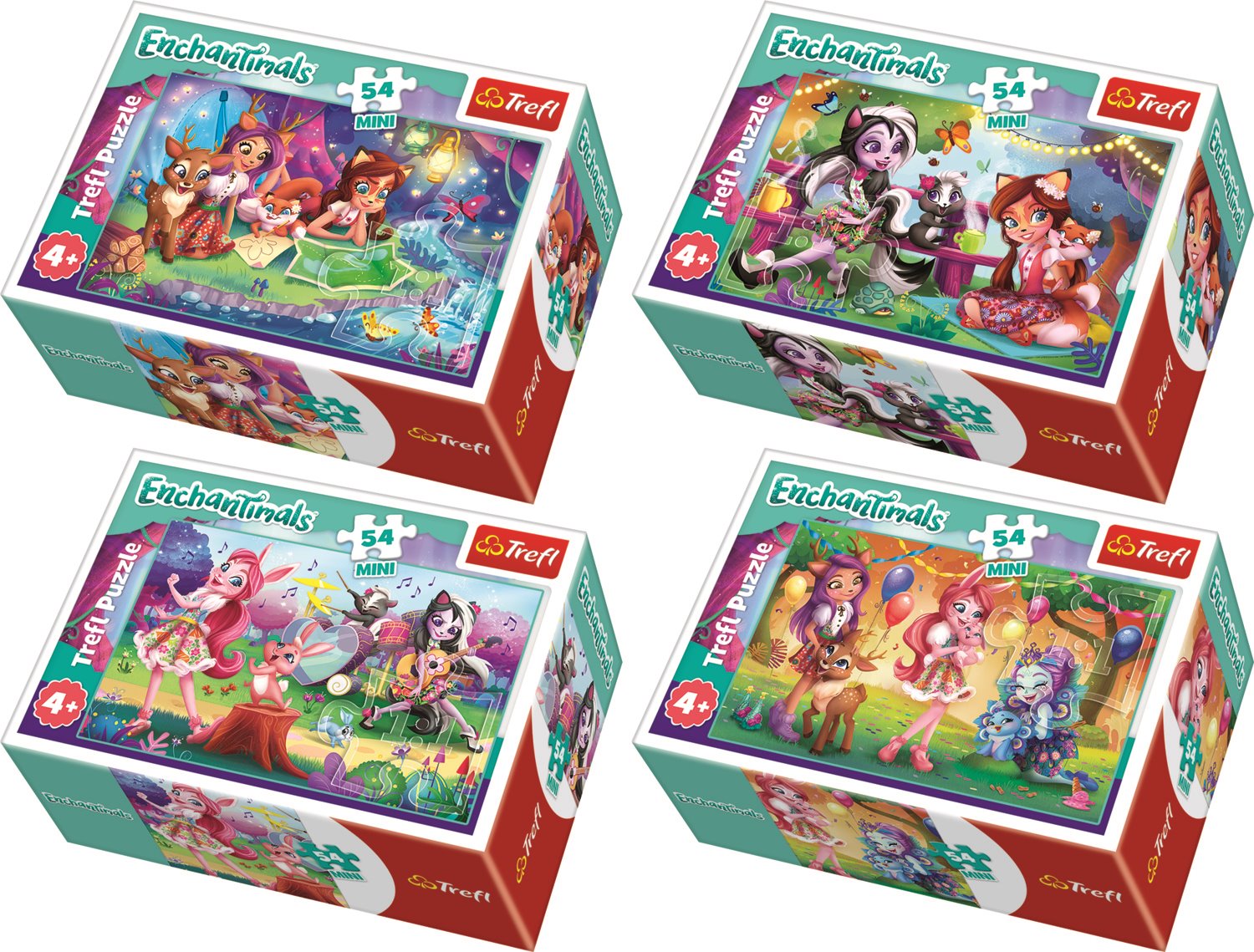 Мини пъзел Trefl от 54 части - Щастливи дни, Enchantimals, асортимент