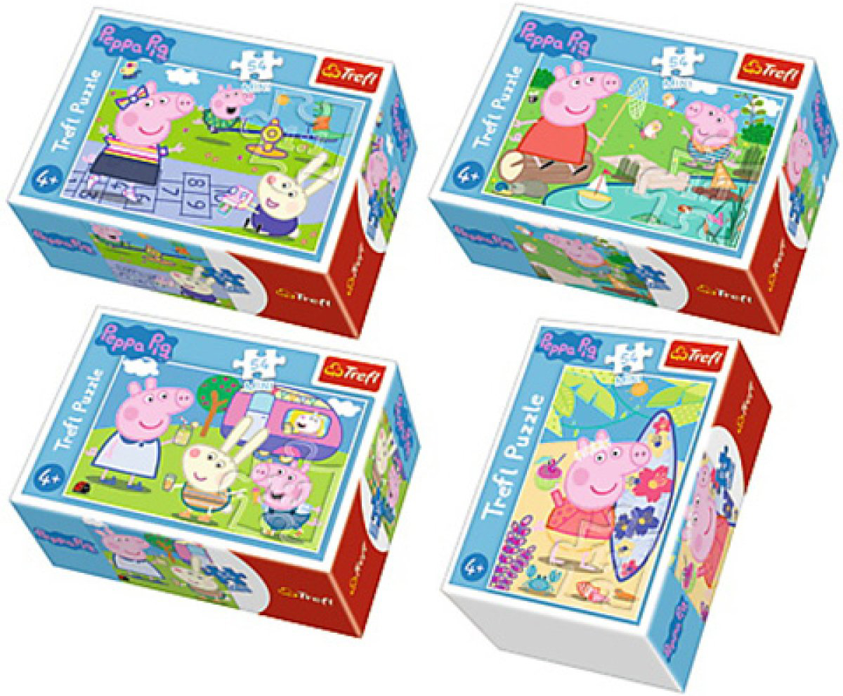 Мини пъзел Trefl от 54 части - Щастливият ден на Прасенцето Пепа, асортимент