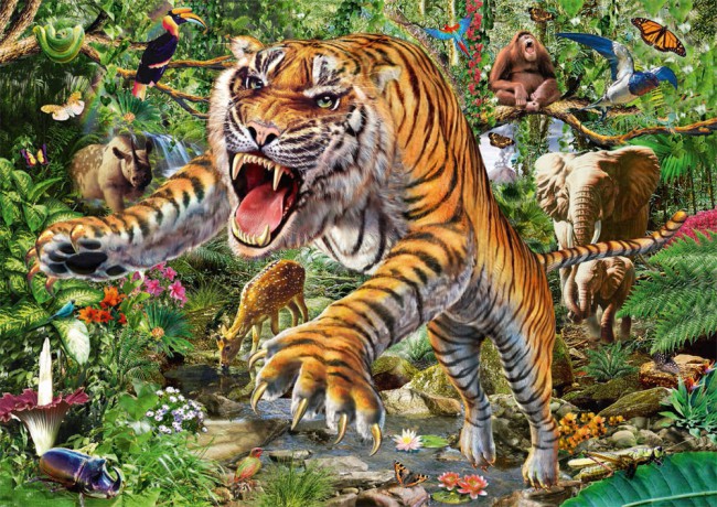 Пъзел Schmidt от 500 части - Атаката на тигъра