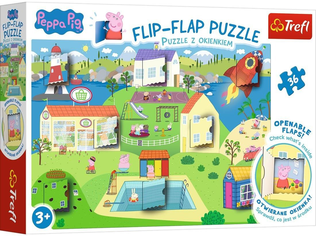 Пъзел с прозорчета Trefl от 36 части - Светът на Прасенцето Пепа