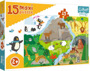 Пъзел Trefl от 15 макси части - Домовете на животните