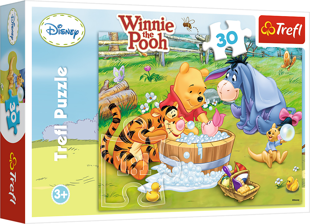 Пъзел Trefl от 30 части - Мечо Пух, Банята на Прасчо