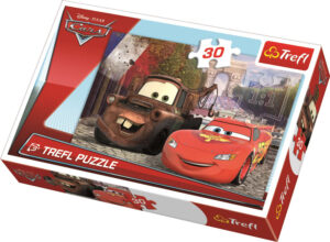 Пъзел Trefl от 30 части - Колите 2, Матю и Светкавицата Маккуин в Европа