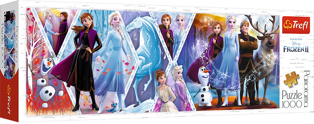 Панорамен пъзел Trefl от 1000 части - Замръзналото кралство 2