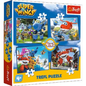 Пъзел Trefl 4 в 1 - Super Wings, Чудесен екип