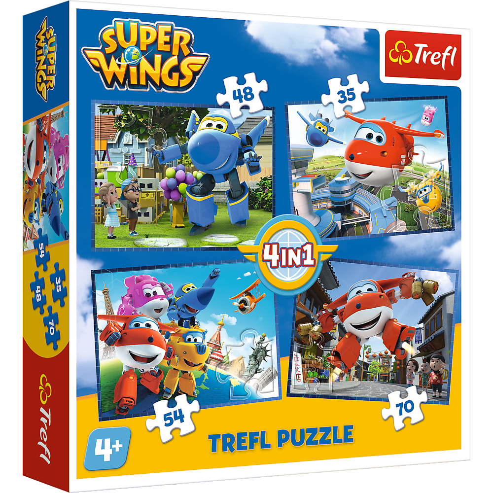 Пъзел Trefl 4 в 1 - Super Wings, Чудесен екип