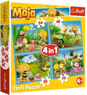 Пъзел Trefl 4 в 1 - Приключенията на Пчеличката Мая