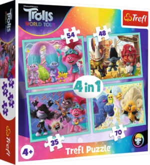 Пъзел Trefl 4 в 1 - Тролове на турне
