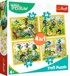 Пъзел Trefl 4 в 1 - Трефликс се забавляват