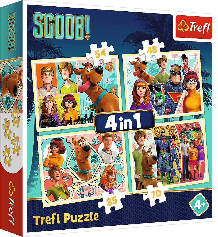 Пъзел Trefl 4 в 1 - Скуби Ду и приятели