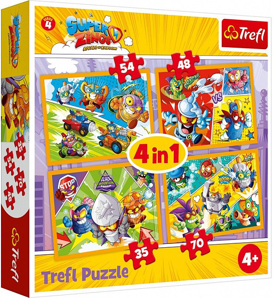 Пъзел Trefl 4 в 1 - Super Zings герои