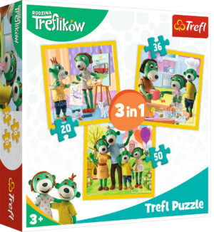 Пъзел Trefl 3 в 1 - Забавляваме се заедно, Семейство Трефлик