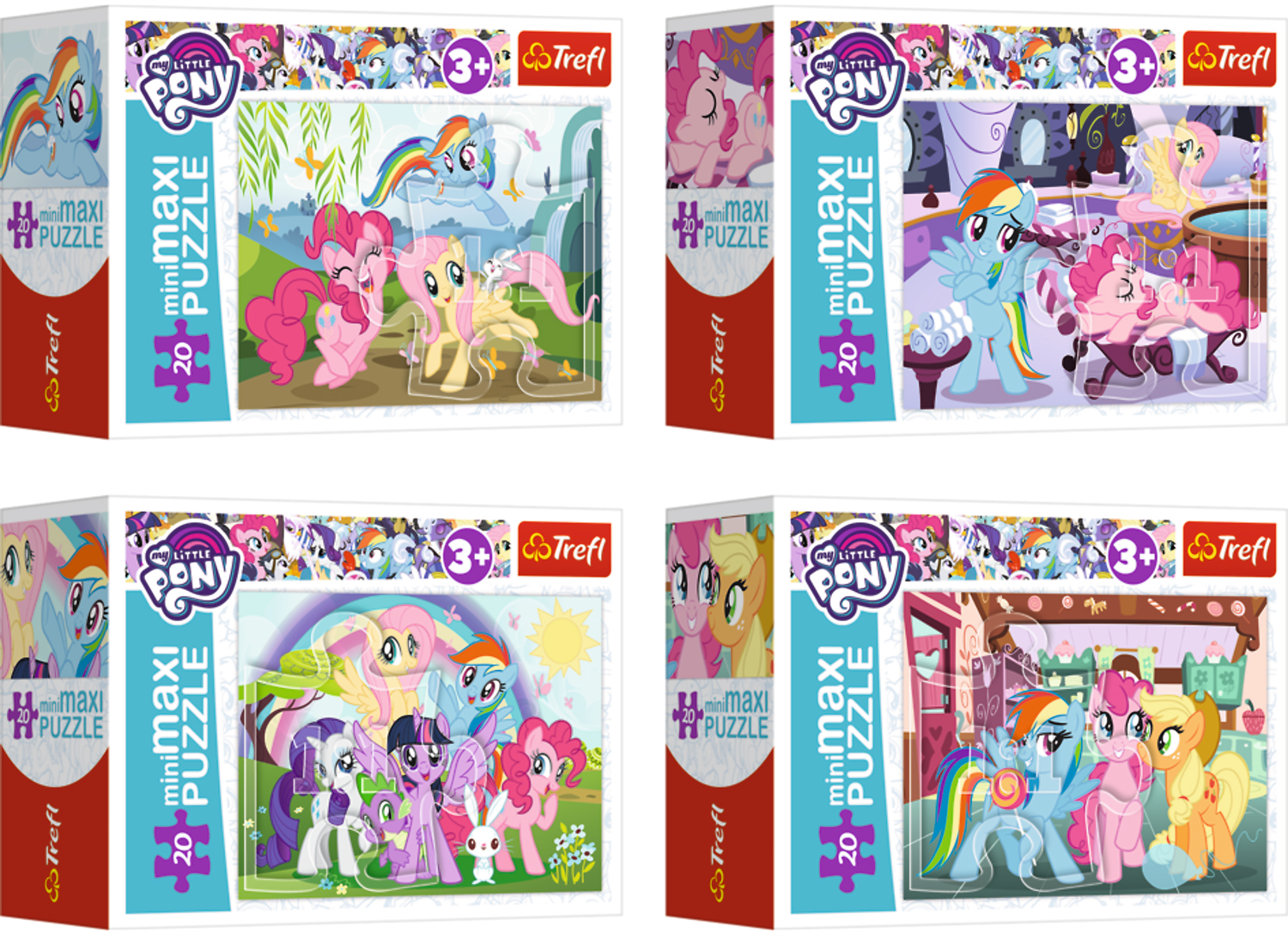 Мини пъзел Trefl от 20 макси части - Щастливият ден на понитата, асортимент